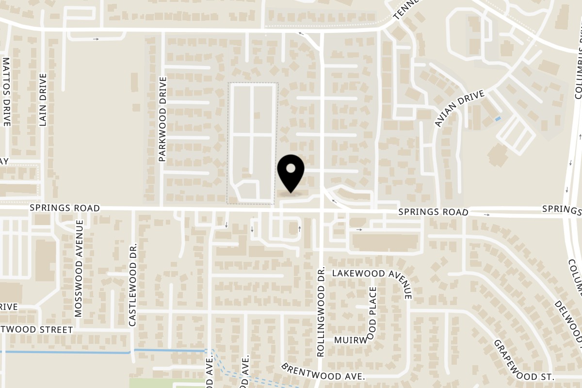 Map showing the location of Bula Pies Fiji on 2568 Springs Rd in Vallejo